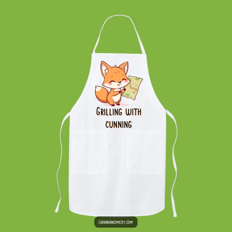 Funny Fox Chef Apron: Culinary Explorer Gear, Perfect Humorous Gift for Cooks