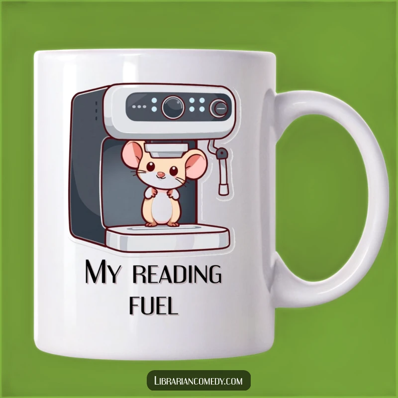 Funny Mouse Bookshelf Mug: Curious Reader Gift, Perfect Literary Humor
