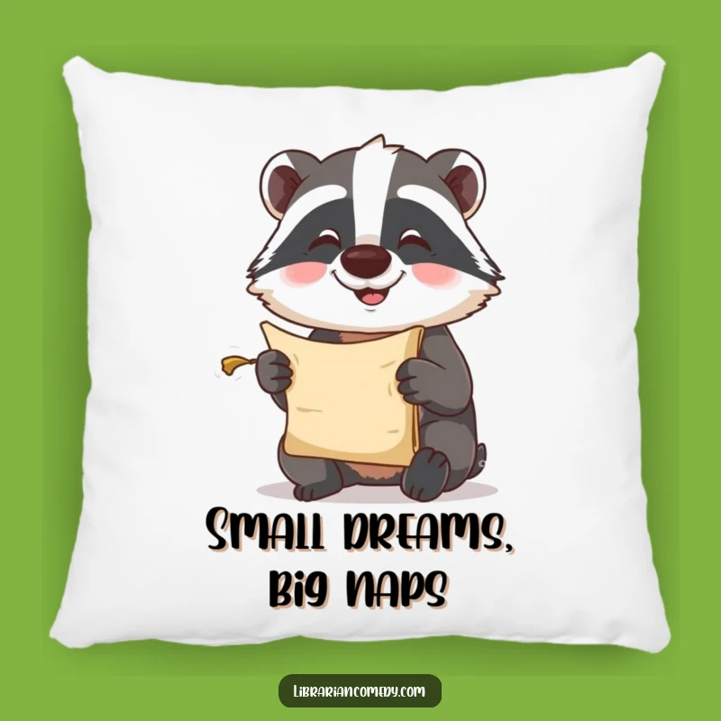 Funny Badger Scroll Pillow - Comical Cushion for Cozy, Laughable Decor