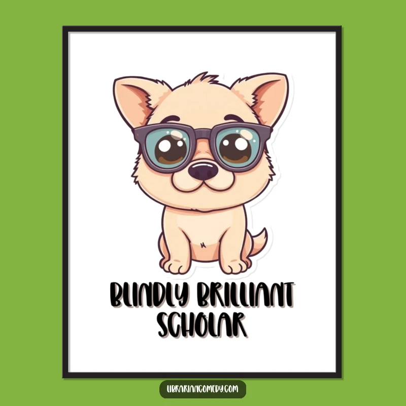 Funny Dog Glasses Digital Art - Comical Canine Print for Whimsical Decor