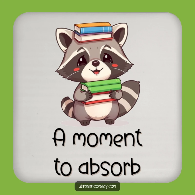Funny Raccoon Coaster - Comical Book Balancer Protects Surfaces with Laughs