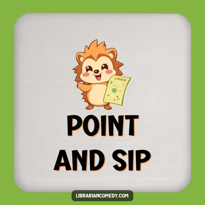 Funny Hedgehog Library Map Coasters: Protect Surfaces with Direction and Charm