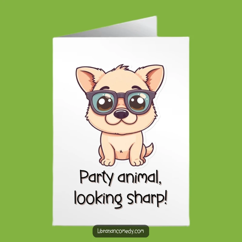 Free Printable Birthday Card: Silly Dog with Glasses, Hilarious Downloadable Cheer