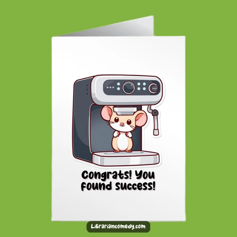 Free Printable Congrats Card: Mouse's Peek, Bookish Cheers, Funny Downloadable Gift