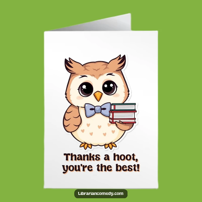 Free Printable Thank You Owl Card: Grateful Bookworm Owl Downloadable for Sincere Thanks