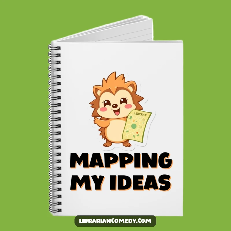 Funny Hedgehog Library Map Notebook: Plan Your Adventures, Hilarious Gift