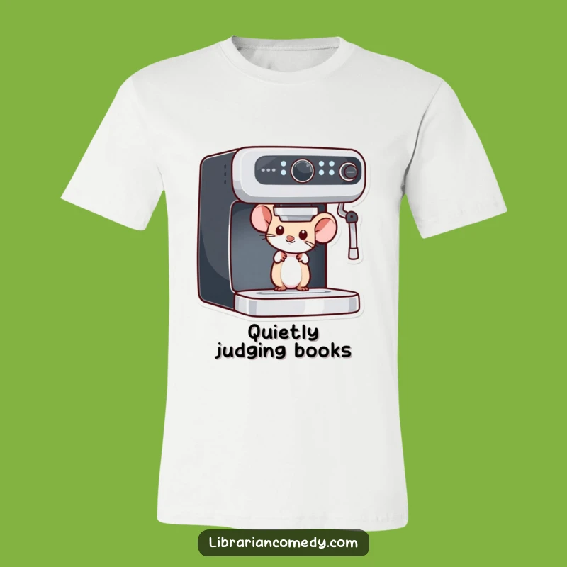 Funny Mouse Bookshelf T-Shirt: Curious Reader Tee, Perfect Literary Gift