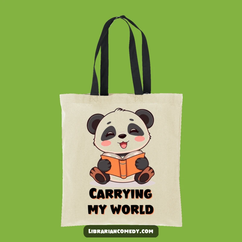 Funny Panda Book Tote Bag: Carry Your Reads, Perfect Humorous Gift for Librarians
